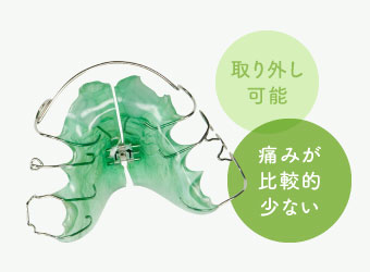 取り外し可能/痛みが比較的少ない